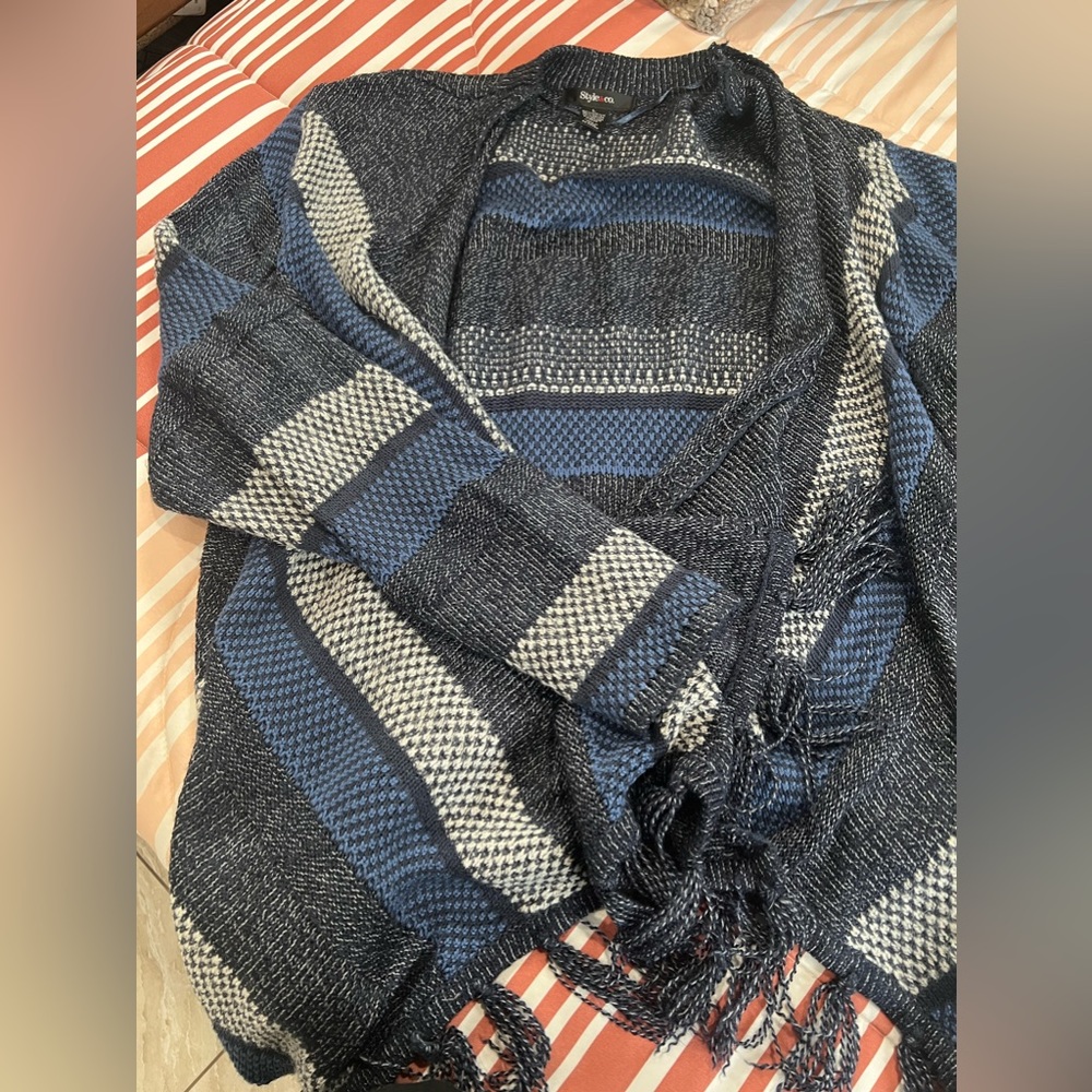 Style & Co Knitted Handkerchief Fringed Cardigan